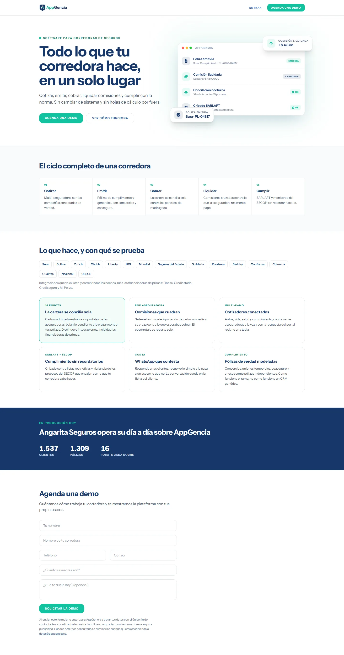 Screenshot of AppGencia