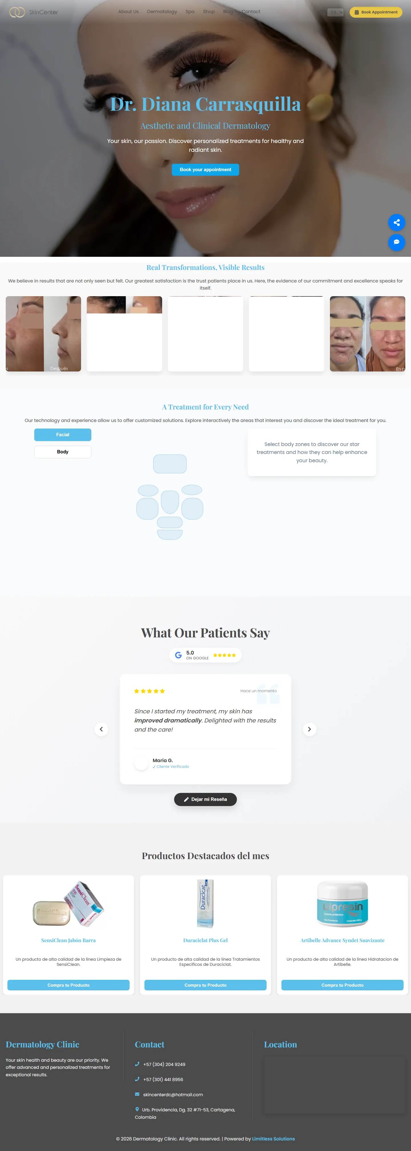 Screenshot of SkinCenter DC